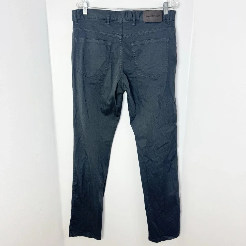 Ermenegildo Zegna City Fit Stretch Cotton Pants Mens 35x34.5 Gray 5 Pocket Jeans